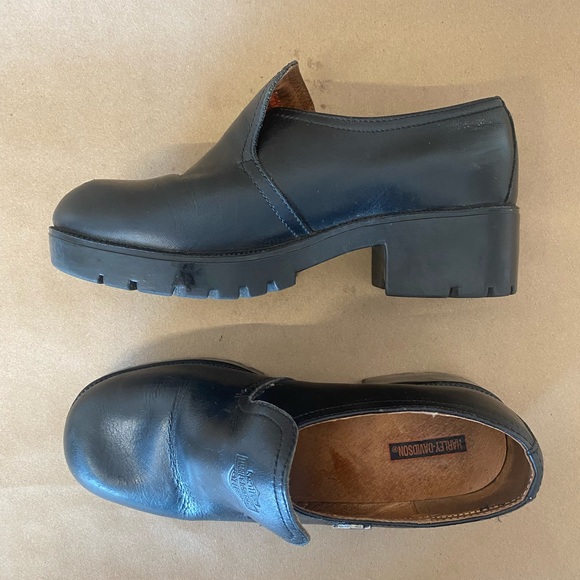 Harley Davidson Platform Heel Leather Loafers - Picture 2 of 5